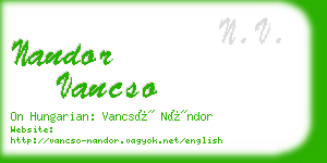 nandor vancso business card